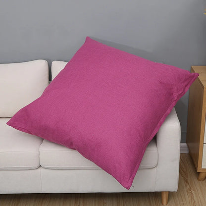Large Soft Sofa & Bed Backrest Cushion Cover 80CM – Solid Color Washable Huge Pillow Case Protector