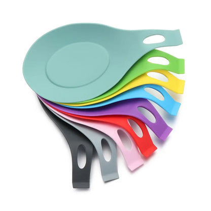 Silicone Spoon Holder Rest Pad – Heat Resistant Kitchen Utensil & Spatula Tray Insulation Mat