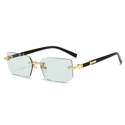 High Definition Blue Light Blocking Sunglasses – UV400 Rimless Square Eyewear