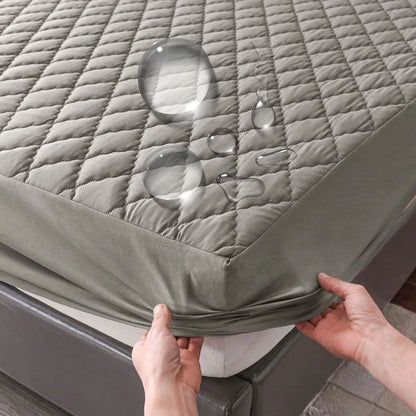 Waterproof Throw Mattress Cover Bed Fitted Sheet Mattress Protector Single/Double/140/160 Muti Size  Gray/White - BeeTrendyShop.COM