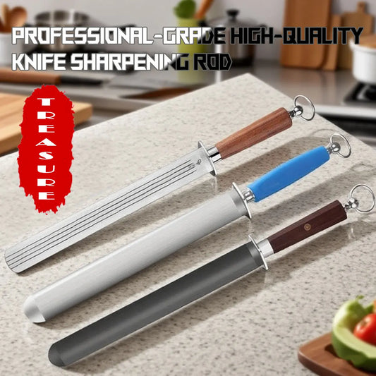 Professional Tungsten Knife Sharpening Steel Honing Rod for Chef Kitchen Knives Durable Long Lasting Blade Sharpener Tool