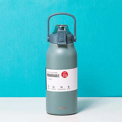 Large Capacity Stainless Steel Tumbler with Straw – Hot & Cold Vacuum Flask