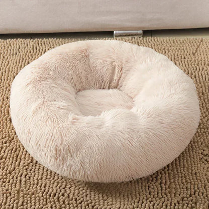 Self-Warming Round Pet Bed - Plush, Non-Slip Mat for Cats & Dogs - BeeTrendyShop.COM