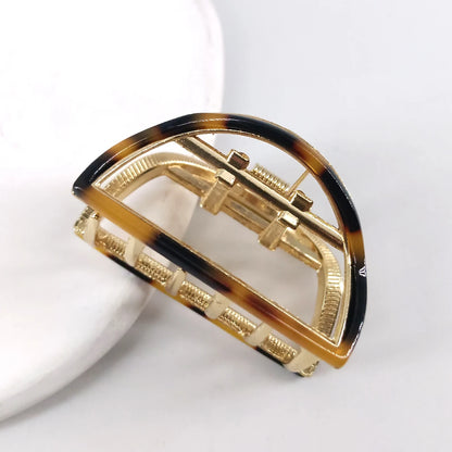 Mini Half-Round Acetate Hair Claw Clip – Fashion Hairpin Gripper for Women (5cm)