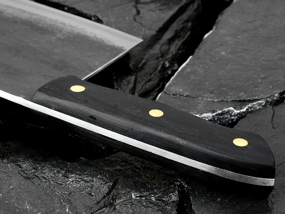 Hand-Forged Professional Butcher Knife Full Tang High-Carbon Steel Sharp Chinese Chef Knife Pork Beef Lamb Poultry Cutting Knife