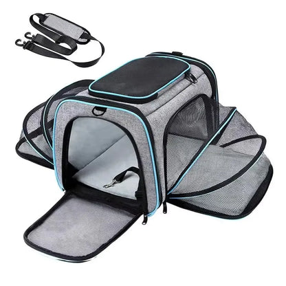 Foldable Pet Carrier Backpack – Breathable Travel Bag for Cats & Dogs up to 10kg