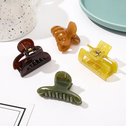 Mini Jelly Color Hair Claw Clip – Geometric Acrylic Shark Clip for Women & Girls