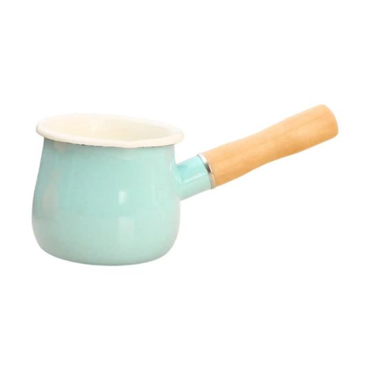 Enamel Milk Pot with Spout with Anti Scald Handle Nonstick Cookware Soup Pot for Home Induction Cooker Outdoor Gas Stove Kitchen