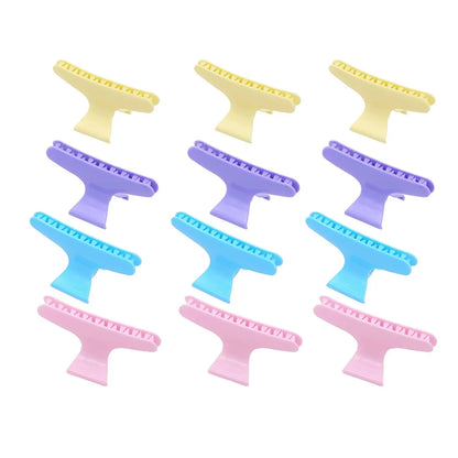 12Pcs Pro Barber Styling Hair Clips Set – Sectioning Clamps for Salon & Home