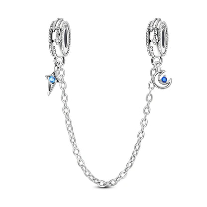 925 Sterling Silver Safety Chain Travel Charm Beads – Aircraft, Earth & Camera