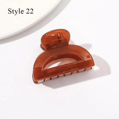 Mini Jelly Color Hair Claw Clip – Geometric Acrylic Shark Clip for Women & Girls