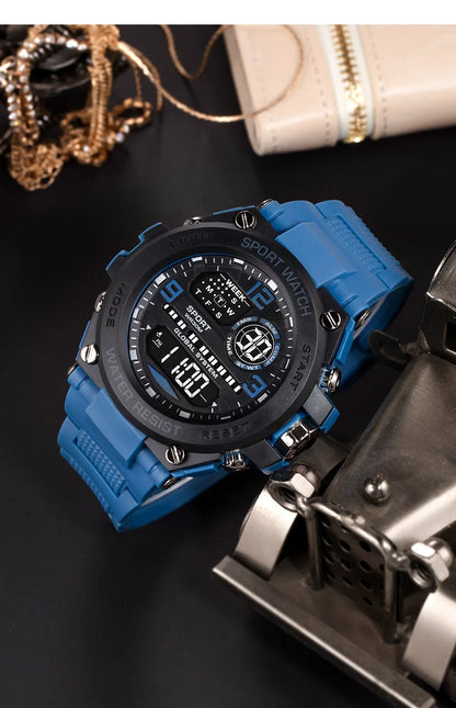 Top Luxury Electronic Watch for Man Outdoor Sport Watch Stopwatch Waterproof Calendar Digital Clock 24355 - BeeTrendyShop.COM