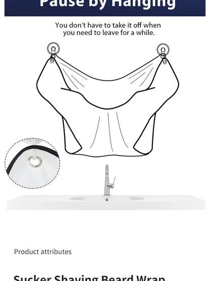 Men's Shaving Apron Beard Catcher Bib 110x70cm – Waterproof Cape with Suction Cups