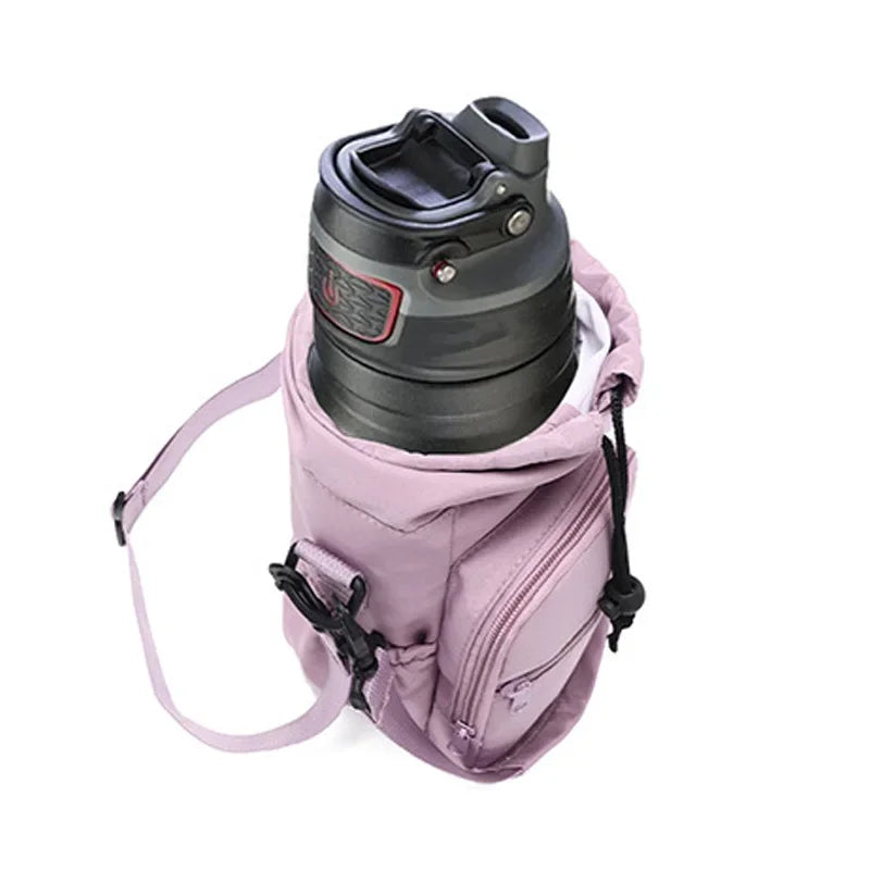 Portable Water Bottle Bag with Phone Pocket & Adjustable Strap – Insulated Thermal Outdoor Sports Bag