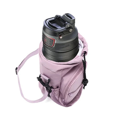 Portable Water Bottle Bag with Phone Pocket & Adjustable Strap – Insulated Thermal Outdoor Sports Bag