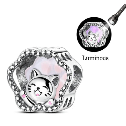 925 Sterling Silver Dog Paw Heart Zircon Charm – Pink Pet DIY Jewelry