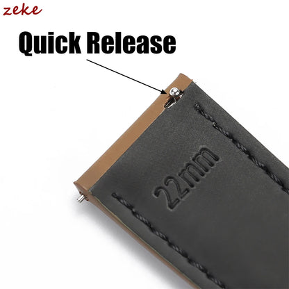 Quick Release Watch Band for Men Women Watchband Retro Cowhide Watch Strap Replacement Belt 18mm 20mm 22mm Vintage Brown Straps - BeeTrendyShop.COM