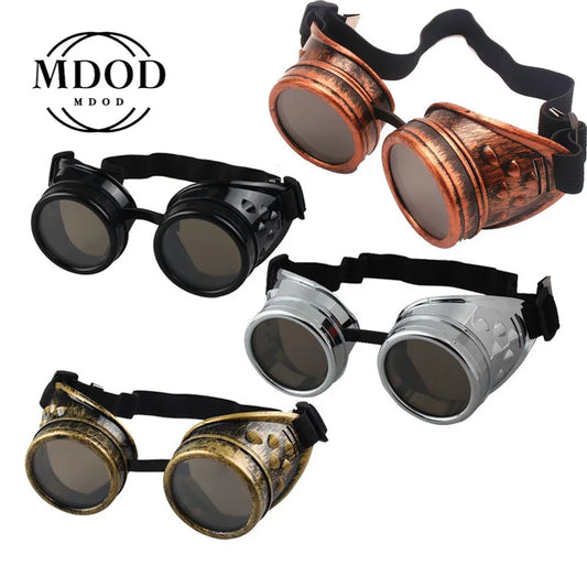 New Fashion Arrival Sunglasses Vintage Style Steampunk Goggles Welding Punk Glasses Cosplay Brand Designer Five Colors Lens