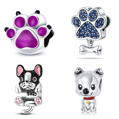 925 Sterling Silver Cat & Dog Charm Bead – DIY Jewelry for Women