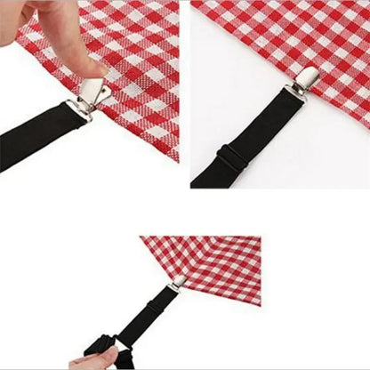 4Pcs Adjustable Bed Sheet And Quilt Holder for Bed Sheet Organizer Mattress Cover Clip For Home Elastic Straps Adjustable Clips - BeeTrendyShop.COM