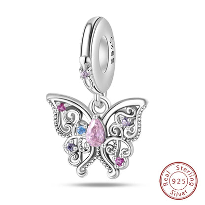 925 Sterling Silver Chameleon Luminous Butterfly Charm Bead – DIY Jewelry
