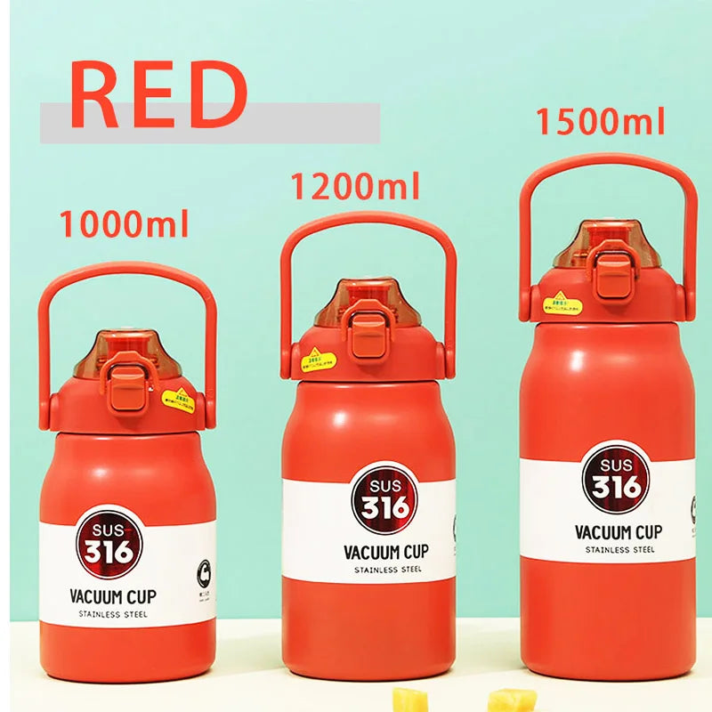 1500ML Stainless Steel Thermo Bottle – Large Capacity Portable Thermal Tumbler