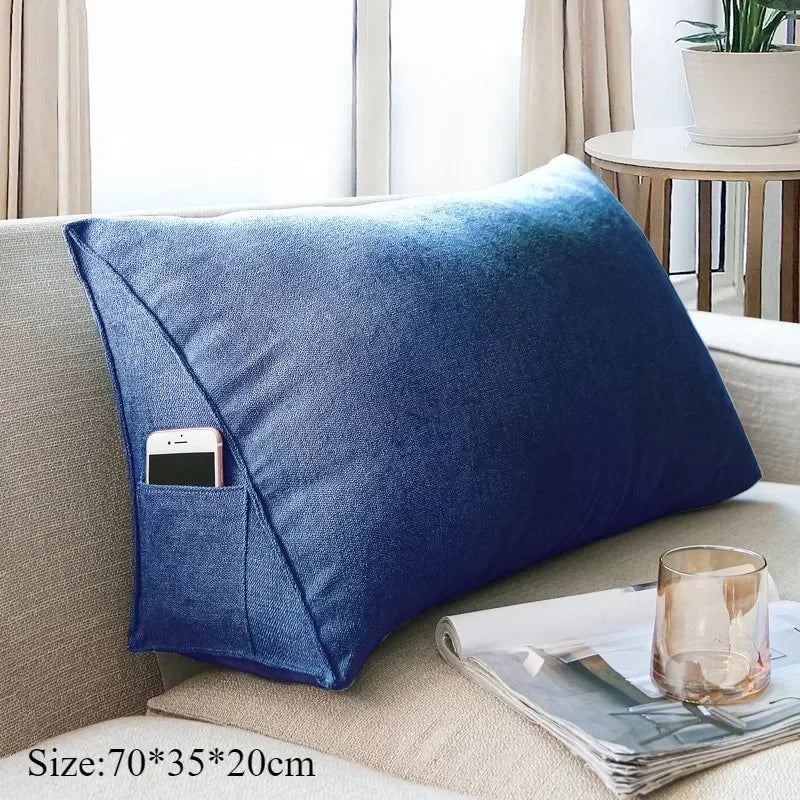 Triangle Reading & Lumbar Support Cushion – Soft Backrest Pillow for Sofa, Bed & Office