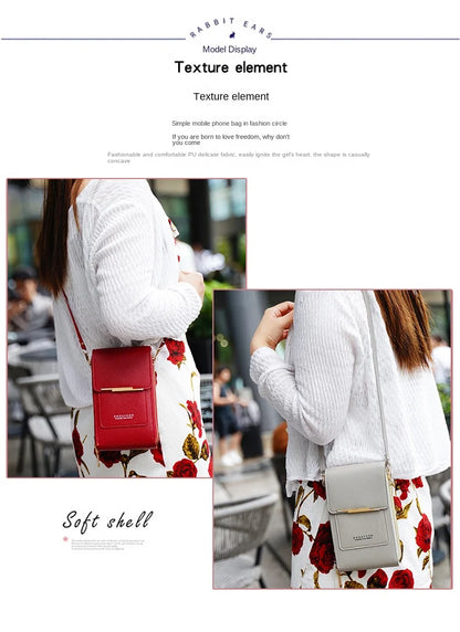 Crazy Bag Fashion Touch Screen Lock Cell Phone Bag Women's Mobile Phone Card Holder Crossbody Shoulder Bag - BeeTrendyShop.COM