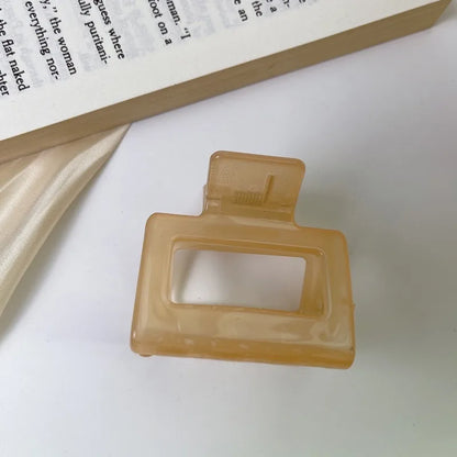 Small Square Acrylic Hair Claw Clip – Colorful Elegant Barrette for Women & Girls