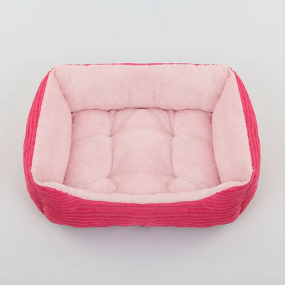 Plush Square Pet Bed - Calming Sofa Cushion for Cats & Small/Medium Dogs - BeeTrendyShop.COM