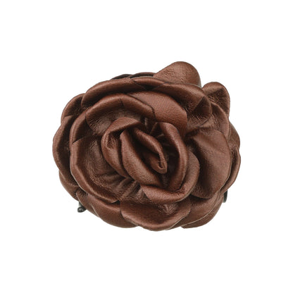 Leopard Print Flower Hair Claw Clip – Vintage Barrette for Women