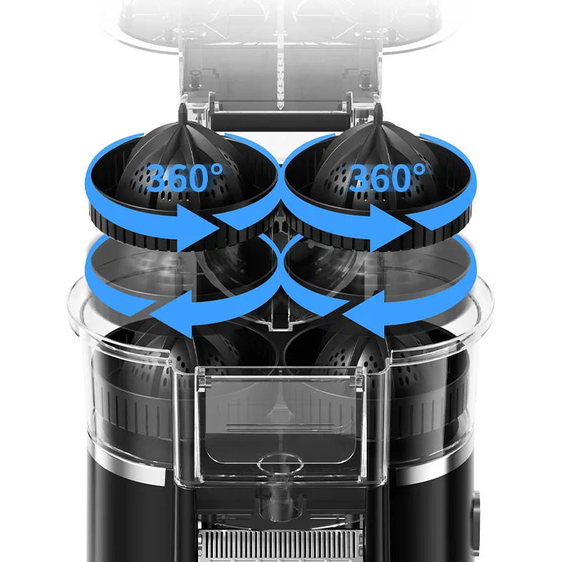 Dual-Head Electric Citrus Juicer with Cleaning Brush