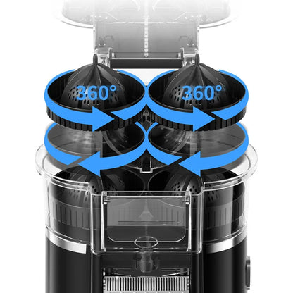 Dual-Head Electric Citrus Juicer with Cleaning Brush