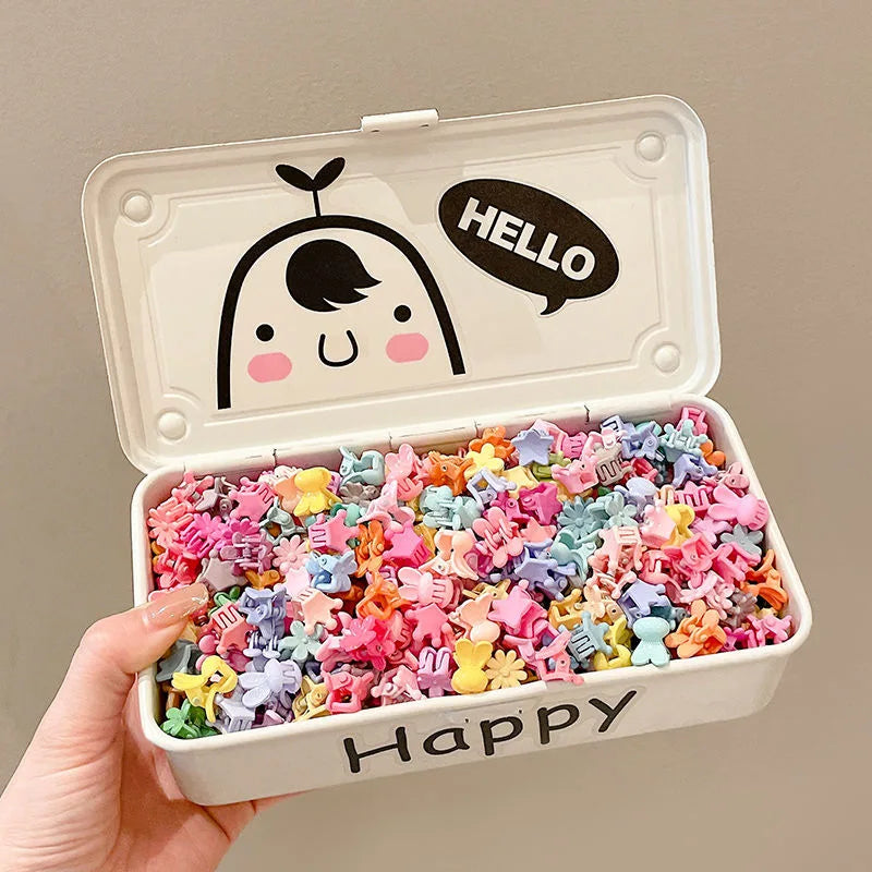 30Pcs Cute Mini Hair Claw Clips Set – Colorful Cartoon Hairpins for Girls & Kids