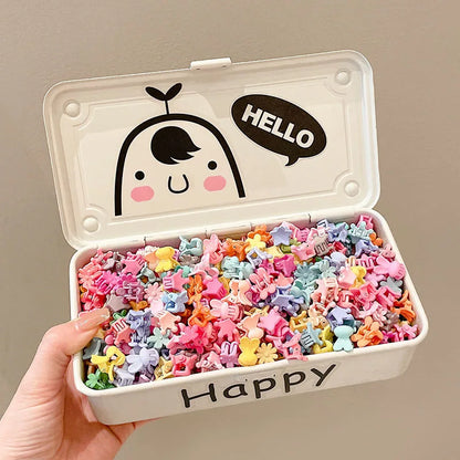 30Pcs Cute Mini Hair Claw Clips Set – Colorful Cartoon Hairpins for Girls & Kids