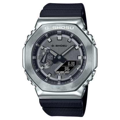 G-Shock watch with black strap on a white background