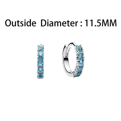 925 Sterling Silver Sparkling Hoop Earrings – Moon Pearl Heart Crystal Jewelry for Women
