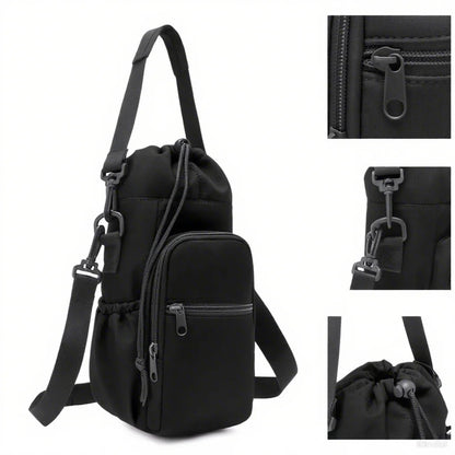 Portable Water Bottle Bag with Phone Pocket & Adjustable Strap – Insulated Thermal Outdoor Sports Bag