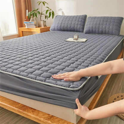 Couple Double Elastic Fitted Bed Sheet – Mattress Cover 140/160x200 Queen Size Bed Linen