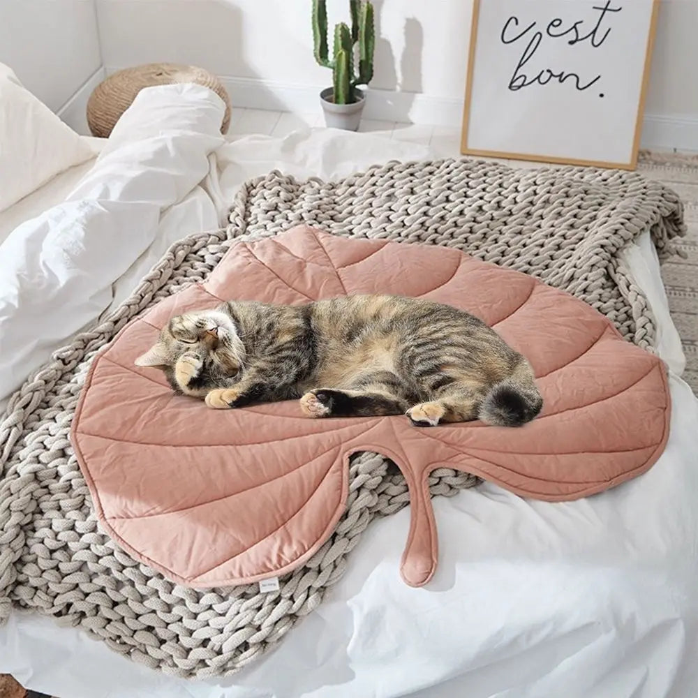 Leaf-Shaped Cooling Mat for Dogs & Cats - Breathable, Washable Summer Bed
