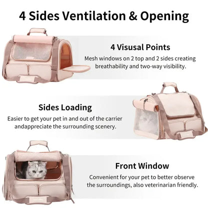 Airline Approved Pet Carrier Bag – Soft-Sided Backpack for Cats & Small Dogs