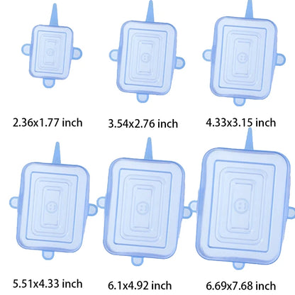 6-Piece Silicone Stretch Lids – Universal Microwave Food Covers & Elastic Bowl Caps