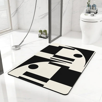 Diatom Mud Bathroom Mat – Nordic Style Anti-Slip Absorbent Toilet Floor Carpet | Soft Diatomite