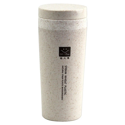 300ml Wheat Fiber Thermal Mug – Double Layer Portable Coffee Tea Water Cup for Office & Travel