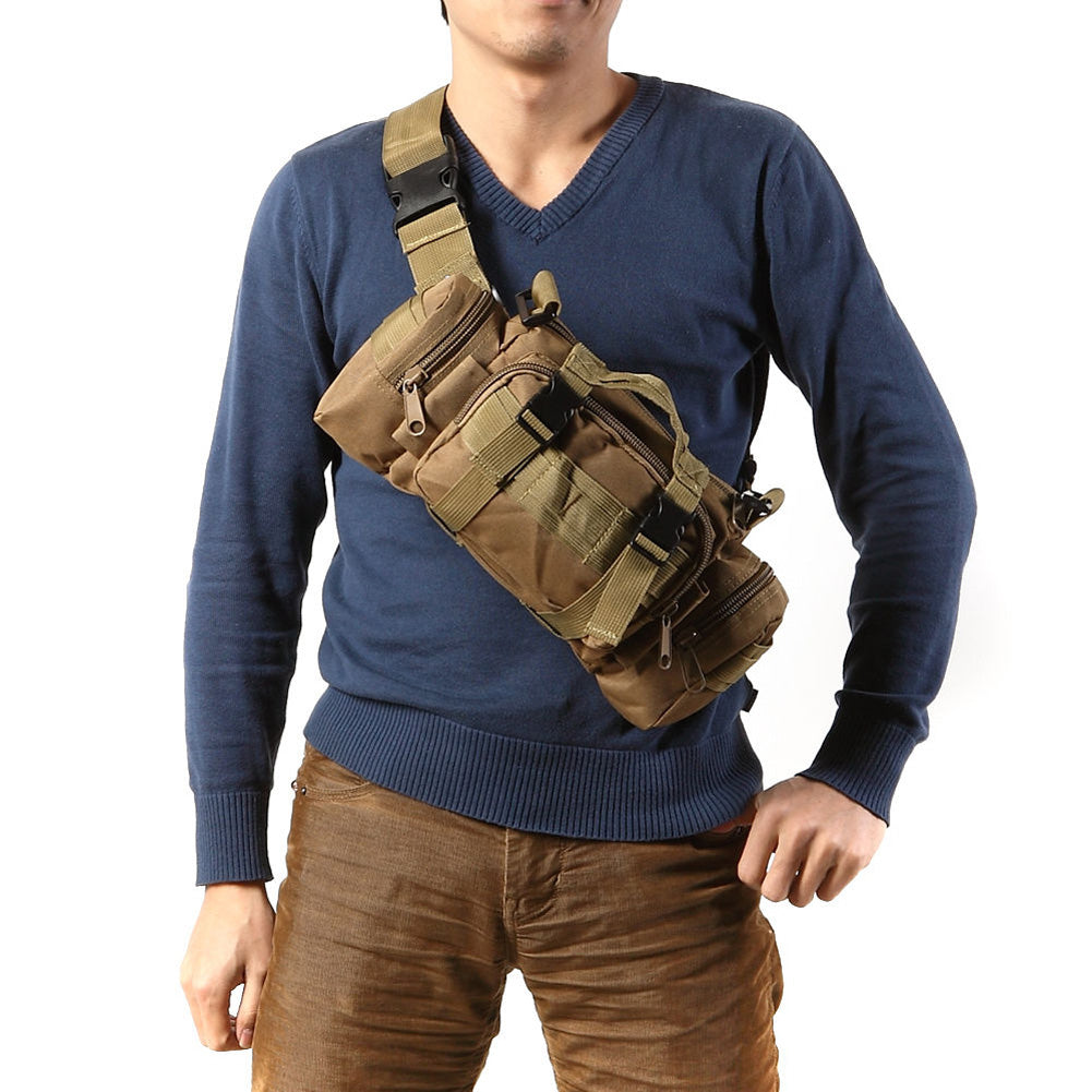 Waist Fanny Pack for Men Waterproof Cross-body Shoulder Sling Bag for Hiking Outdoor Climbing Fishing Camping