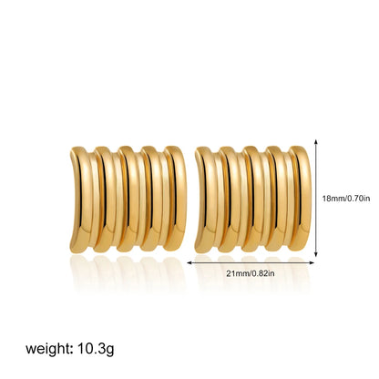 Retro Twist C-Shape Hoop Earrings – Geometric Punk Jewelry for Women