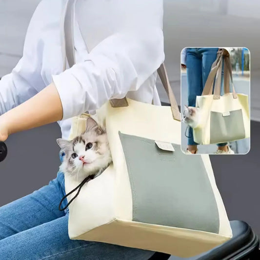 Cat Carrier Bag Pet Dog One Shoulder Canvas Transport Bag Fashion Portable Handbag Puppy Kitten Sling Bag Out Travel Backpack
