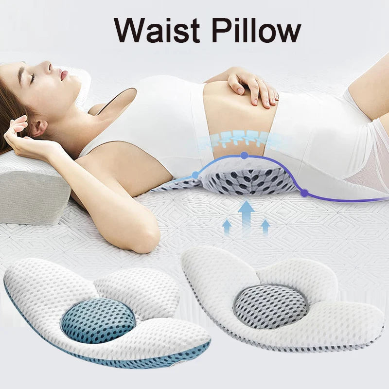 3D Memory Foam Lumbar Support Pillow 54x34cm – Quick Rebound Back Cushion for Bed, Sofa & Office