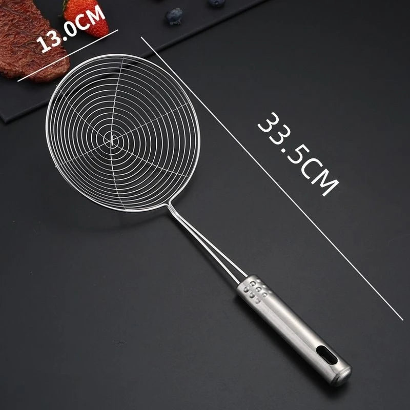 1pc Stainless Steel Fry Basket French Fries Skimmer Oil Drain Strainer Kitchen Restaurant Supplies Wire Mesh Scoop Fryer Scoop