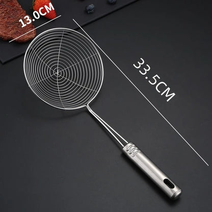 Stainless Steel Fry Basket & Oil Drain Skimmer – Wire Mesh Scoop for Deep Frying